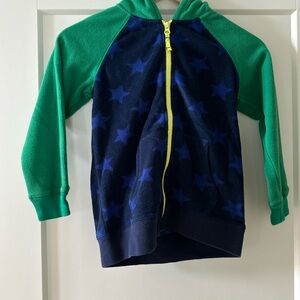 Mini Boden Fleece Star Zip-Up Hoodie 6-7